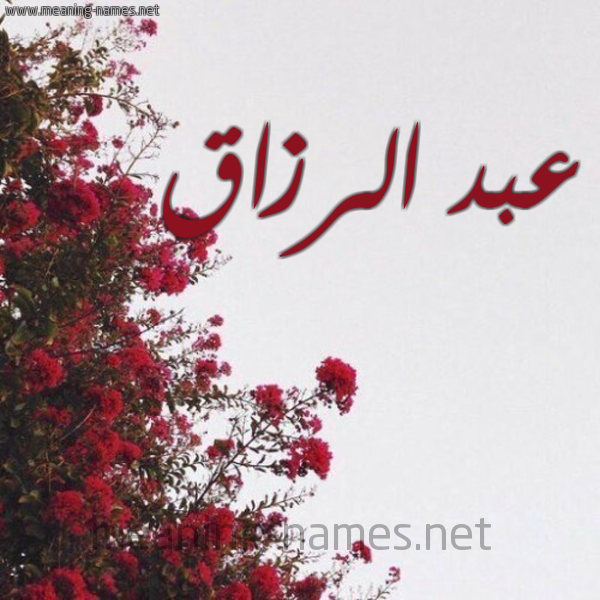 شكل 18 صوره الورد الأحمر للإسم بخط رقعة صورة اسم عبد الرزاق Abd-Elrazek
